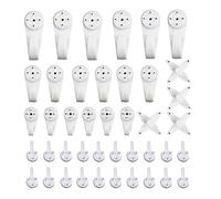 TRKETK 42 Pièces Crochets pour Photos Sans Trace, Kit de Suspension de Tableaux Crochet Mural pour Accrocher des Tableaux, des Photos de Mariage, des Miroirs(Blanc)