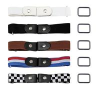 TRKETK 5 Pièces Ceinture sans Boucle Femme & Homme, Ceinture Extensible Ajustable Dégagement Rapide Ceinture Ceinture Élastique Invisible Ceinture Elastique Femme pour Jeans Pantalons Robe(5 Couleurs)