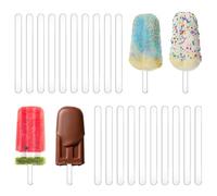 TRKETK 50 Pièces Bâtonnets en Acrylique, Réutilisables Stylos Miroir Acryliques Bâtons De Glace Moule à Cake Pops Soi-Même des Crèmes Glacées Accessoires pour Cake Pop, Bonbons Desserts, Fête