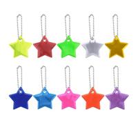 TRKETK 50 Pièces Pendentif Réfléchissant, Réflecteur de Sécurité Enfants Étiquettes Réfléchissantes en Forme d'Étoile Porte-Clés Réfléchissants pour Les Vestes, Le sac à Dos, La Course, Le Vélo