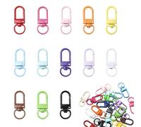 TRKETK 52 Pièces Pivotantes Fermoirs pour Homard Porte-Clés Coloré Clip à Crochet à Ressort Boucle Pivotante en Métal Utiliser pour Clés Accessoires de Bricolage Sacs Travaux Manuels