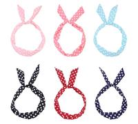 TRKETK 6 Pièces Bandeaux à Pois Bandeaux Rock “n” Roll à Pois Bandeau Noël à Imprimé Vintage Accessoire Ceinture de Cheveux Ajustables avec Nœud Papillon Pour Filles et Femmes