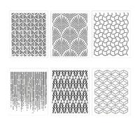 TRKETK 6 Pièces Décoration Gâteau Pochoirs Creux, Modèles De Décoration De Gâteau De Dentelle Creuse Pochoir Gateau Decoration Reutilisable Outils de Cuisson pour Décoration de Gâteaux (25 x 21cm)