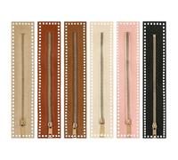 TRKETK 6 Pièces Fermeture à Glissière en Cuir PU 5.5×27 cm Cadre de Fermeture à Glissière en Cuir avec Trous 6 Couleurs éclair à Coudre Accessoires Pour DIY Sac à Main et Sacs Bricolage Portefeuille