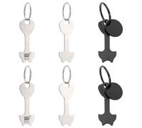 TRKETK 6 Pièces Jetons de Caddie Porte-clés Clé en Forme de Jeton pour Caddie en Acier Inoxydable Portable Clé à Puce pour Panier d'Acha Accessoires Pratiques pour Tous Les Chariots