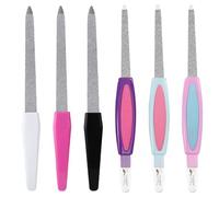 TRKETK 6 Pièces Limes à Ongles en Acier Inoxydable, Limes à Double Face Professionnelles Limes à Ongles Naturelles Lime a Ongles Metal avec Bande de Polissage des Ongles pour Les Mains et Les Pieds
