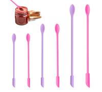 TRKETK 6 Pièces Mini Spatules de Maquillage en Silicone Rose/Violet - Double Tête Réutilisables pour Beauté et Cuisine