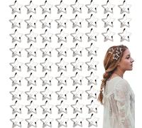 TRKETK 60 Pièces Barrettes Etoile Pinces Cheveux à Pression Pinces à Cheveux Étoiles en Métal Argent Mignon Barrettes à Cheveux Évider Étoiles Pinces Anti Dérapant pour Coiffure Femme Fille