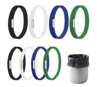 TRKETK 8 Pièces Bandes élastiques Réglables en Caoutchouc Grands élastiques Elastique Caoutchouc Bandes de sac Poubelle de Ccuisine Sangles pour sac Poubelle à la Maison Bureau école Cuisine