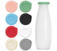 TRKETK 8 Pièces Bouchons de Bouteille en Silicone de 5 cm, Bouchons Réutilisables en Silicone pour Bouteilles de Lait en Verre Bonnet De Boisson Scellée Passent au Lave-Vaisselle (Multicolore)