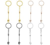 TRKETK 8 Pièces Cuillères à Médicaments Mini Porte-Clés Couronne Cuillère Measuring Sampling Spoon Porte-Clés pour Hommes et Femmes Pendentifs de sac à dos Pendentif Fête Favoris