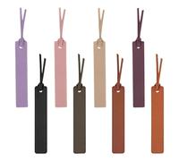 TRKETK 8 Pièces Marque Pages en Cuir Marque-pages en Cuir Classique Cousu avec Corde en Cuir Marque-pages Multicolore en Cuir Cadeau élégant pour les Passionnés de Lecture