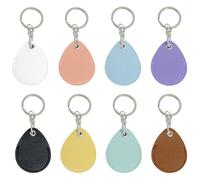 TRKETK 8 Pièces Porte-Clés Roue Créative Vintage Ronds en Forme de Goutte D'eau Porte-Cartes D'accès en Cuir Portable Accessoires Clés pour Sac à Dos Porte-Clés Pour les Clés de Contrôle D'accès