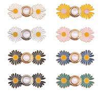 TRKETK 8 Pièces Serre-Taille Pas De Couture Nécessaire Bouton de Taille Réglable Amovible Bouton de Taille du Pantalon Daisy Convient pour Rétrécir la Taille des Pantalons et Jeans