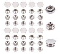 TRKETK 80 Pièces Boutons Pression, 15 mm Boutons Pression en Acier Inoxydable Set Bouton Pression en Métal Bouton Pression Cuir pour Vêtements, Sacs de Bateau, Cuir, loisirs Créatifs