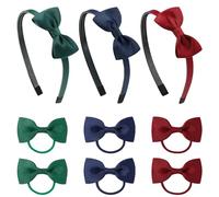 TRKETK 9 Pièces Bandeau avec Nœud Papillon Mignon et élégant Barettes Cheveux Fille Accessoire Tête à Nœud Multicolore Bandeau en Soie Accessoires de Stylisme pour les Filles et les Femmes