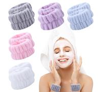 TRKETK Lot de 10 bracelets pour femme pour le lavage du visage, bande élastique de poignet pour spa, bracelets absorbants, bandes de poignet de serviette élastique pour le lavage du visage, le