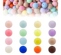 TRKETK Lot de 100 perles rondes en acrylique mat givré de couleur bonbon, couleurs pastel opaques pour fabrication de bracelets d'amitié, couleurs pastel, perles en vrac de 8 mm pour colliers, travaux