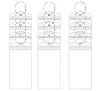 TRKETK Lot de 12 porte-étiquettes de bagage de croisière, 9 x 19 cm, grandes étiquettes de bagages en plastique transparent avec fermeture éclair et boucles en acier, étiquettes étanches pour valises,