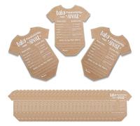 TRKETK Lot de 30 cartes cadeaux et cartes de conseil pour révéler le sexe de bébé, décorations de douche unisexes en vélin, devinez le nom, la date de naissance, le poids, etc