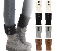 TRKETK Lot de 4 paires de jambières chaudes en tricot torsadé doux au crochet pour bottes d'hiver pour ballet, danse, yoga, patinage sur glace (multicolore)