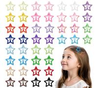 TRKETK Lot de 44 pinces à cheveux en forme d'étoile colorées en métal antidérapant - Mini pinces mignonnes - 3 cm - Accessoires pour filles et femmes - Accessoires de festival