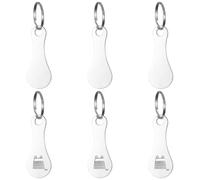 TRKETK Lot de 6 jetons universels pour chariot de courses en acier inoxydable pour chariot de supermarché, accessoires