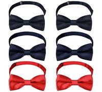 TRKETK Lot de 6 nœuds papillon pré-noués en satin pour homme, couleur unie, réglable, pré-noués pour fêtes, mariages, banquets
