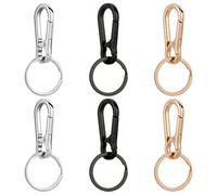 TRKETK Lot de 6 porte-clés en métal - En alliage de zinc - Clips de chaîne - Organisateur robuste - Petit porte-clés simple à libération rapide - Pour sac à main - Pour loisirs créatifs, bijoux