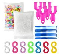 TRKETK Lot de 600 clips en S colorés pour bandes en caoutchouc, kit de recharge de clips en S avec 4 métiers à tisser en Y et 10 connecteurs de crochet pour loisirs créatifs (300 blancs + 300 colorés)