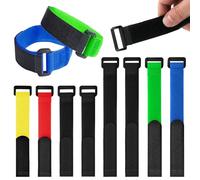 TRKETK Lot de 8 sangles de câble auto-agrippantes, réutilisables, durables et fonctionnelles avec boucles, sangles auto-agrippantes réglables pour vélo stationnaire, pneus, casque