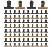 TRKETK Lot de 80 pinces rondes en métal de 22 mm pour classeur et photos - Petites pinces rondes en métal pour aliments, travaux manuels, emballages, photos, maison et bureau (noir, bronze)