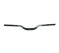 TRKIMAL φ31,8 mm Guidon pour vélo de route, VTT, Mountainbike Extra Long 720 mm Guidon surélevé 55 mm pour VTT, BMX Downhill, Course, Hors-piste (Noir+Blanc)