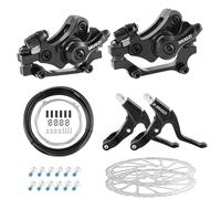 Trkimal Bicycle Disc Brake Kit Front Rear Caliper Brake Disc Set 160mm Rotor, Brake Handles Brake Cables Brake Levers Cable Kit for for Mountain Road Bike, Riding Bicycle