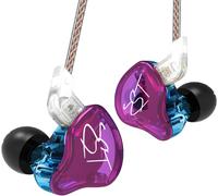 Trkk-KZ ZST Écouteurs Intra-Auriculaires colorés 1BA 1DD Double Pilote Filaire HiFi Écouteurs de Jeu ergonomiques avec câble détachable à 2 Broches pour Singer Audiophile DJ sans Micro