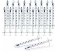 TRKRVAK Lot de 30 Seringues Luer Lock de 1 ml, Scellées Individuellement Stériles en Plastique Luer Lock de 1 ml, Artisanat, Alimentation des Animaux de Compagnie (1 ml) Transparente