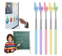 TRLREQ Lot de 5 pointeurs télescopiques pour enseignants - Pointeur à main extensible - Petit pointeur rétractable pour salle de classe - Pour école primaire, enseignant de maternelle, fournitures de