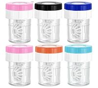 TRLREQ Lot de 6 récipients pour lentilles de contact, étui à lentilles, machine de rangement et de nettoyage pour lentilles de contact, récipient pour lentilles de contact pour un usage quotidien