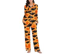 Trlxkhor Ensemble de pyjama pour femme simple 2 pièces | Ensemble automne-été col en V Outfit avec imprimé classique et moderne pour un usage quotidien ou une fête