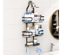 Trlyane Étagère Douche à Suspendre, Porte-Savon et Crochets, Noir