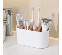 Trlyane Porte Brosse à Dents Blanc avec 6 Compartiments en Bambou