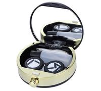 TRMFUSA Étui pour lentilles de contact, mini étui pour lentilles de contact pour soins oculaires pour voyage, maison (noir, 75,6 x 74,2 x 22,5 mm), par défaut