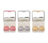 TRMFUSA Mini lentilles de contact, 3 couleurs, produits de soins des lentilles de contact et récipient d'accessoires, soin des yeux, récipient pour lentilles, boîte miroir portable