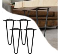 TRMLBE 20cm Pieds de meuble 4 pièces Pieds de table en métal 2 barres Pieds de chaise avec protections de sol et vis Pieds de meuble pour armoire Table Chaise DIY