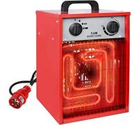 TRMLBE Chauffage électrique 5KW 400V Soufflerie de chauffage électrique professionnelle, Chauffage électrique avec thermostat et 4 niveaux de chauffage, protection contre la surcharge Chauffage de cha