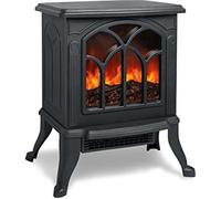 TRMLBE Cheminée électrique avec chauffage et feu de cheminée LED Cheminées électriques Effet de flammes Chauffe-poêle Économie d'énergie 750W/1500W Fonction de chauffage commutable- Noir
