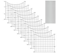 TRMLBE Clôture d'étang pour chien - Clôture de jardin en métal - Avec 10 éléments de clôture et 12 barres de fixation - Clôture décorative - Arc inférieur