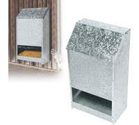 TRMLBE Distributeur automatique de nourriture pour poules Distributeur de nourriture en acier inoxydable 20kg Distributeur automatique de nourriture pour poules Suspendu Mangeoire pour poules avec cou