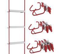 TRMLBE Echelle de corde Aluminum 15m Echelle de secours ignifuge 45 marches Echelle d'incendie avec crochet rétractable Echelle suspendue pliable Echelle d'évacuation MAX jusqu'à 450 KG
