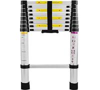 TRMLBE Echelle télescopique Aluminium pliable 2,6M Echelle multifonctionnelle Echelle simple Echelle multi-usage Echelle extensible 9 marches Escabeau en aluminium de haute qualité Capacité de charge